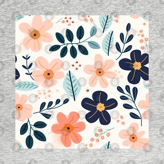 Seamless Floral Pattern Spring Flower Texture by AstroWolfStudio